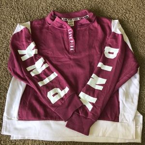 Pink quarter zip sweater
